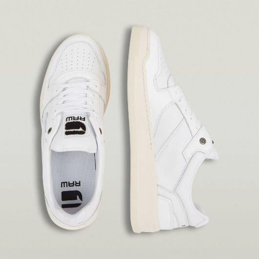 Show details for G-STAR MEN'S GRID LEATHER SNEAKERS IN WHITE 2 - FanPoint Picture of G-STAR MEN'S GRID LEATHER SNEAKERS IN WHITE 2