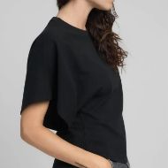 Picture of REPLAY WOMEN'S SLIM-FIT HEAVY COTTON T-SHIRT IN BLACK 3