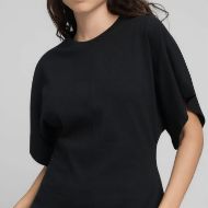 Picture of REPLAY WOMEN'S SLIM-FIT HEAVY COTTON T-SHIRT IN BLACK 4