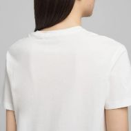 Picture of REPLAY WOMEN'S REGULAR-FIT COTTON T-SHIRT WITH LETTERING IN NATURAL WHITE 4