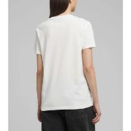 Picture of REPLAY WOMEN'S REGULAR-FIT COTTON T-SHIRT WITH LETTERING IN NATURAL WHITE 3