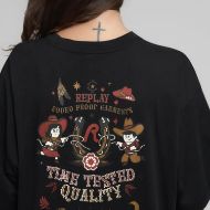 Снимка на REPLAY ДАМСКА BOY-FIT T-SHIRT WITH WESTERN PRINT В ЧЕРНО 3
