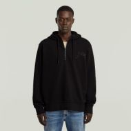 Picture of G-STAR MEN'S SCRIPT HALF ZIP HOODED SWEATER IN BLACK 1