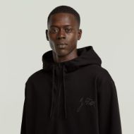 Picture of G-STAR MEN'S SCRIPT HALF ZIP HOODED SWEATER IN BLACK 4