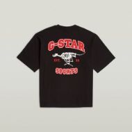 Picture of G-STAR MEN'S RUNNING DOG BACK GR BOXY T-SHIRT IN BLACK 7