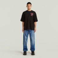 Picture of G-STAR MEN'S RUNNING DOG BACK GR BOXY T-SHIRT IN BLACK 5