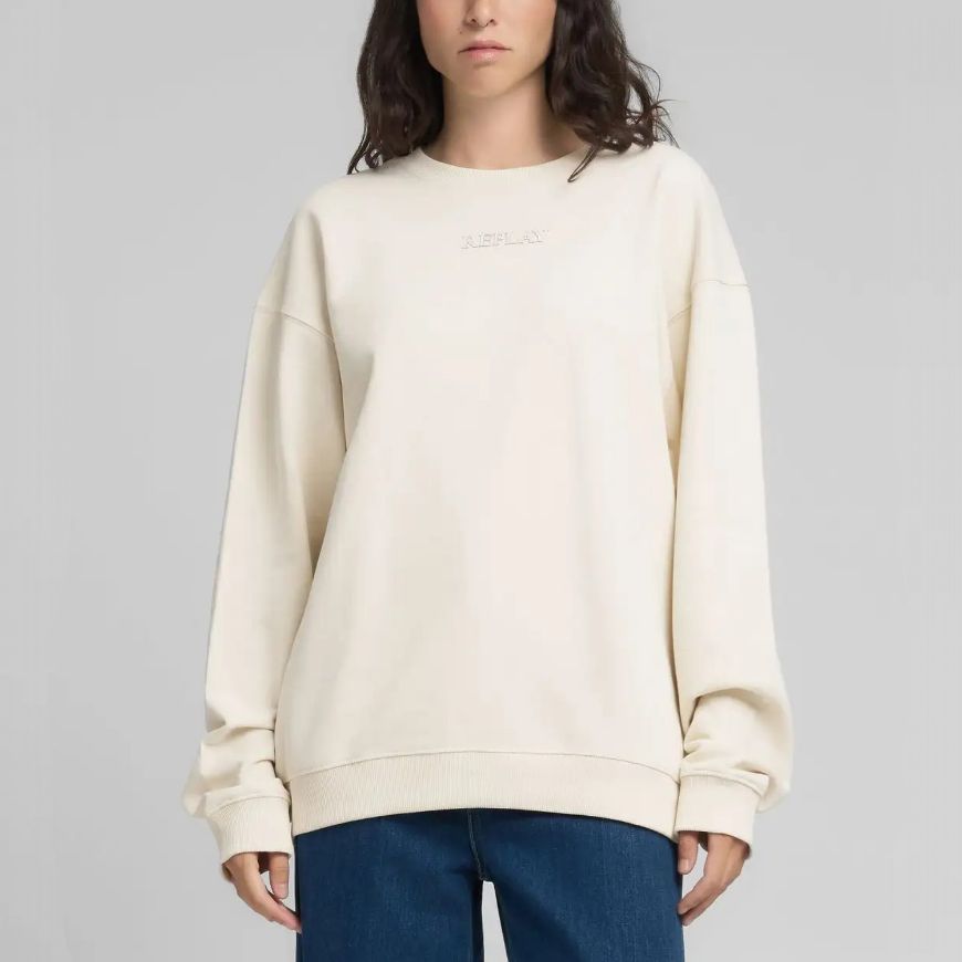 Снимка на REPLAY ДАМСКИ СУИТШЪРТ OVERSIZED COTTON SWEATSHIRT В БЯЛО