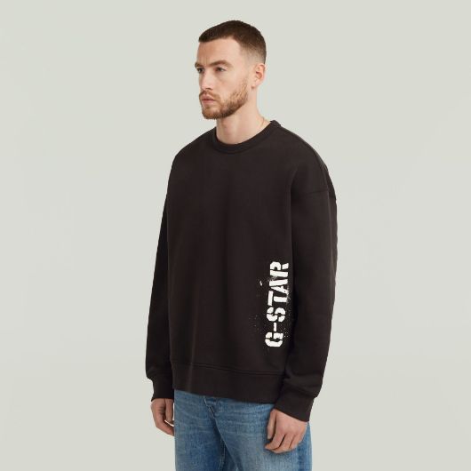 Показвай детайлите за G-STAR МЪЖКИ СУИТШЪРТ SPRAYED 89 GR LOOSE В ЧЕРНО 2 - FanPoint Снимка на G-STAR МЪЖКИ СУИТШЪРТ SPRAYED 89 GR LOOSE В ЧЕРНО 2