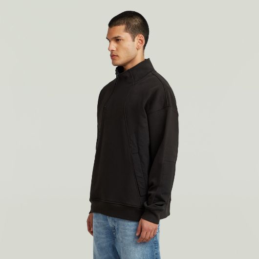 Показвай детайлите за G-STAR МЪЖКИ СУИТШЪРТ FABRIC MIX HALF ZIP В ЧЕРНО 2 - FanPoint Снимка на G-STAR МЪЖКИ СУИТШЪРТ FABRIC MIX HALF ZIP В ЧЕРНО 2