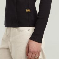 Picture of G-STAR WOMEN'S A LINE SLIM RIB MOCK TOP IN BLACK 3