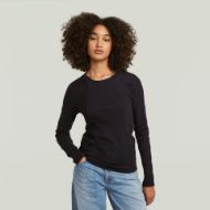 Picture of G-STAR WOMEN'S A LINE SLIM RIB TOP IN BLACK 3