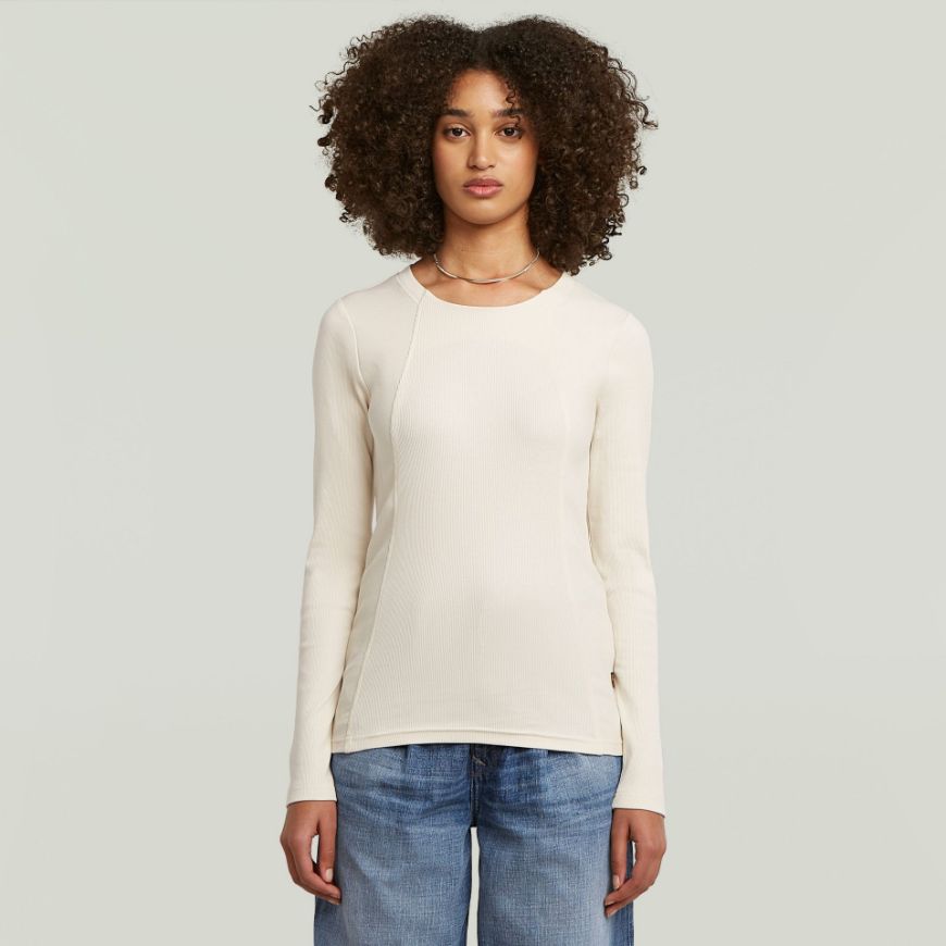 Picture of G-STAR WOMEN'S A LINE SLIM RIB TOP IN WHITE