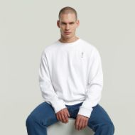 Picture of G-STAR MEN'S BACK EMBRO TEXT LOOSE T-SHIRT IN WHITE 4