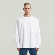 Picture of G-STAR MEN'S BACK EMBRO TEXT LOOSE T-SHIRT IN WHITE 1