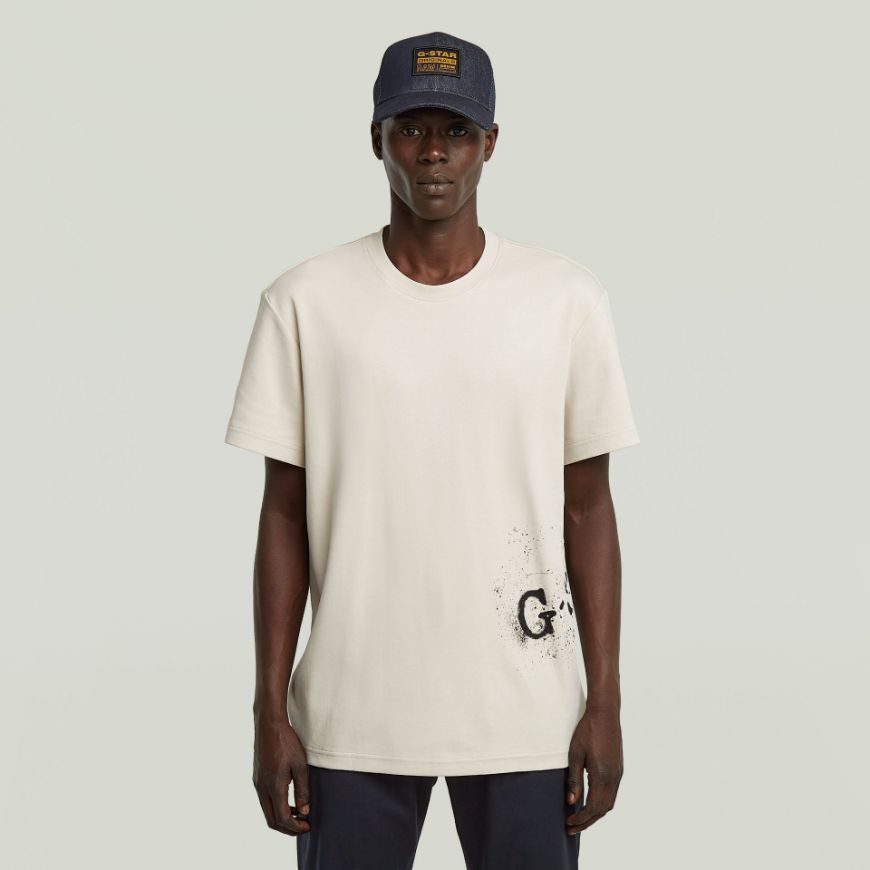 Picture of G-STAR MEN'S SPRAYED GR T-SHIRT IN WHITE