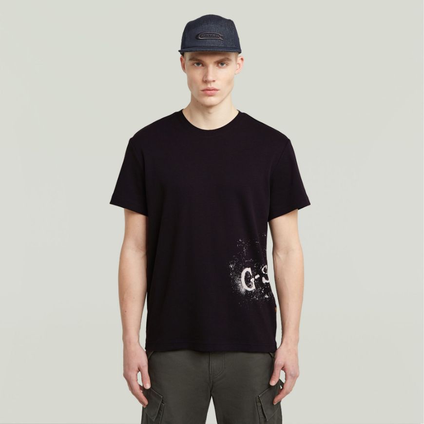 Picture of G-STAR MEN'S SPRAYED GR T-SHIRT IN BLACK