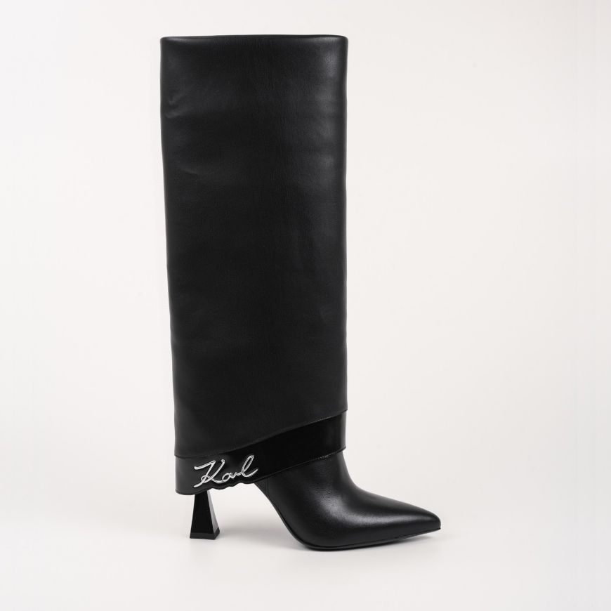 Picture of KARL LAGERFELD WOMEN'S DEBUTANTE FOLD DOWN HI LEG BOOT IN BLACK