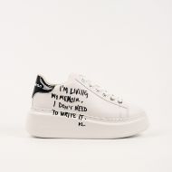 Picture of KARL LAGERFELD WOMEN'S ANAKAPRI GRAFFITI LO LACE IN WHITE 1