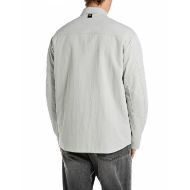 Picture of REPLAY MEN'S REGULAR-FIT SHACKET WITH POCKETS IN LIGHT GREY 2