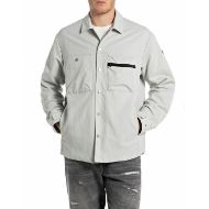 Picture of REPLAY MEN'S REGULAR-FIT SHACKET WITH POCKETS IN LIGHT GREY 1