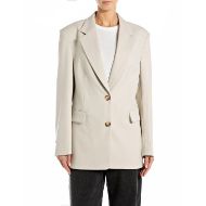 Picture of REPLAY WOMEN'S COMFORT-FIT BLAZER IN SANDSHELL 1