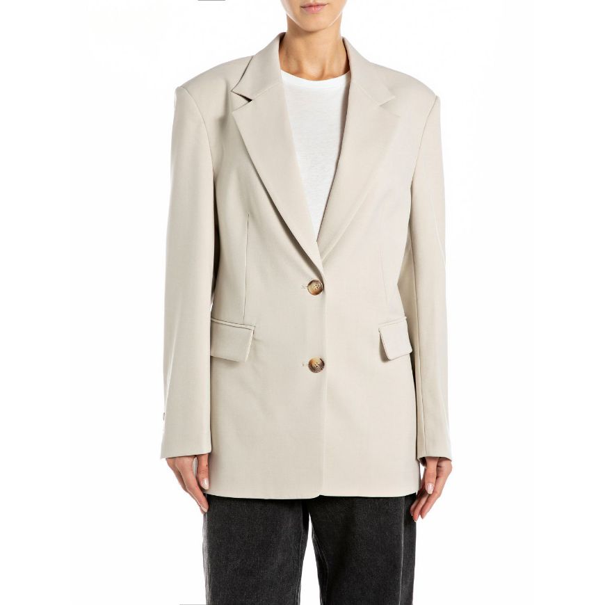 Picture of REPLAY WOMEN'S COMFORT-FIT BLAZER IN SANDSHELL