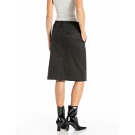 Picture of REPLAY WOMEN'S MIDI STRETCH TWILL SKIRT IN BLACK 2