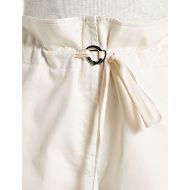 Picture of REPLAY WOMEN'S PAPERBAG STRETCH TWILL TROUSERS IN WINTER WHITE 5