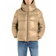 Picture of REPLAY WOMEN'S REVERSIBLE NYLON PADDED JACKET IN STONE IVORY 1