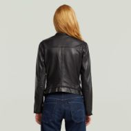 Picture of G-STAR WOMEN'S LEATHER BIKER JACKET IN BLACK 2