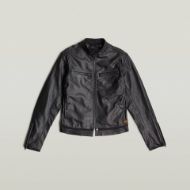 Picture of G-STAR WOMEN'S LEATHER BIKER JACKET IN BLACK 6