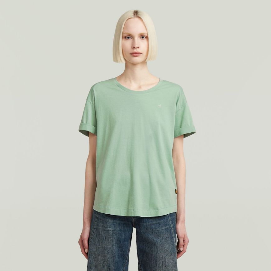 Picture of G-STAR WOMEN'S ROLLED UP SLEEVE BOYFRIEND T-SHIRT IN GREEN