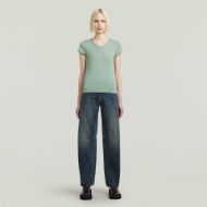 Picture of G-STAR WOMEN'S EYBEN SLIM V-NECK TOP 2.0 IN GREEN 5