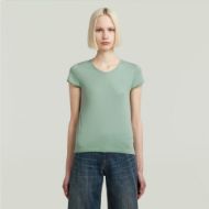 Picture of G-STAR WOMEN'S EYBEN SLIM V-NECK TOP 2.0 IN GREEN 1
