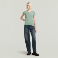 Picture of G-STAR WOMEN'S EYBEN SLIM V-NECK TOP 2.0 IN GREEN 4