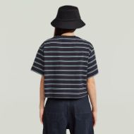Picture of G-STAR WOMEN'S A LINE STRIPE BOXY T-SHIRT IN OSAKA BLUE/GRANITE GREEN DOUBLE STRIPE 2