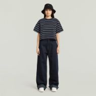 Picture of G-STAR WOMEN'S A LINE STRIPE BOXY T-SHIRT IN OSAKA BLUE/GRANITE GREEN DOUBLE STRIPE 5