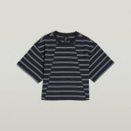 Picture of G-STAR WOMEN'S A LINE STRIPE BOXY T-SHIRT IN OSAKA BLUE/GRANITE GREEN DOUBLE STRIPE 6