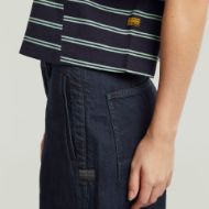 Picture of G-STAR WOMEN'S A LINE STRIPE BOXY T-SHIRT IN OSAKA BLUE/GRANITE GREEN DOUBLE STRIPE 4