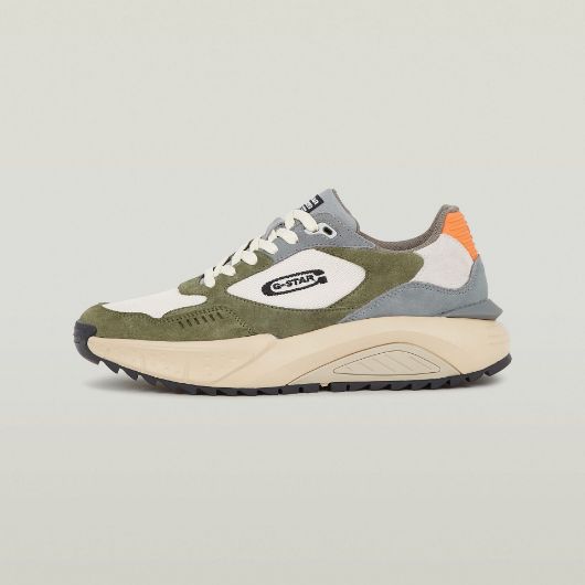 Show details for G-STAR MEN'S DUKO CONTRAST SNEAKERS IN WHITE/LT OLIVE 1 - FanPoint Picture of G-STAR MEN'S DUKO CONTRAST SNEAKERS IN WHITE/LT OLIVE 1