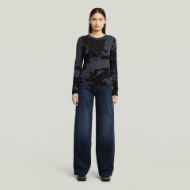 Picture of G-STAR WOMEN'S AOP SLIM TOP IN INDIA INK FOREST CAMO 5