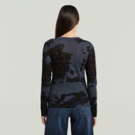 Picture of G-STAR WOMEN'S AOP SLIM TOP IN INDIA INK FOREST CAMO 2