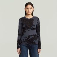 Picture of G-STAR WOMEN'S AOP SLIM TOP IN INDIA INK FOREST CAMO 1