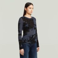 Picture of G-STAR WOMEN'S AOP SLIM TOP IN INDIA INK FOREST CAMO 3