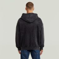 Picture of G-STAR MEN'S WASHED LOOSE FULL ZIP HOODED SWEATER IN BLACK 2