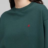 Picture of REPLAY WOMEN'S CROPPED SWEATSHIRT WITH EMBROIDERY IN BOTTLE GREEN 3