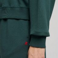 Picture of REPLAY WOMEN'S CROPPED SWEATSHIRT WITH EMBROIDERY IN BOTTLE GREEN 4