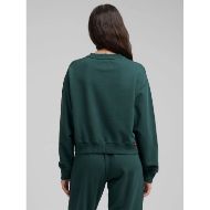 Picture of REPLAY WOMEN'S CROPPED SWEATSHIRT WITH EMBROIDERY IN BOTTLE GREEN 2