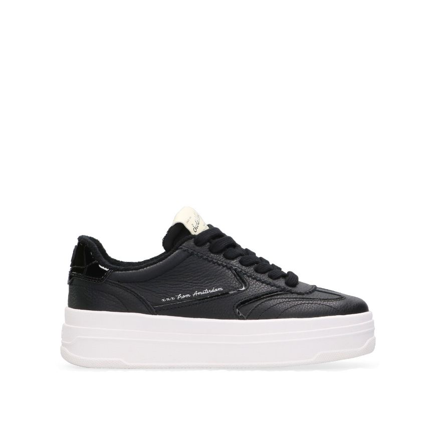 Picture of SCOTCH&SODA WOMEN'S MINNY PLATFORM LEATHER SNEAKERS IN BLACK