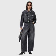 Picture of ALLSAINTS WOMEN'S CARTER BARREL JEANS IN WASHED BLACK 6